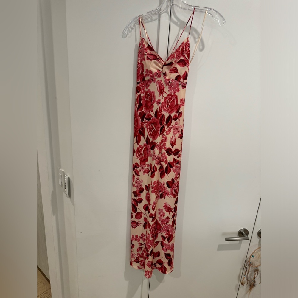Favorite Daughter Red and Cream Floral Dress